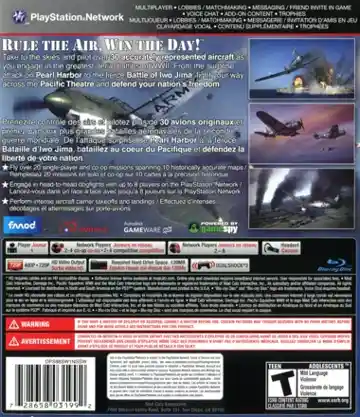 Damage Inc. - Pacific Squadron WWII (USA) (v1.03) (Disc) (Update) box cover back